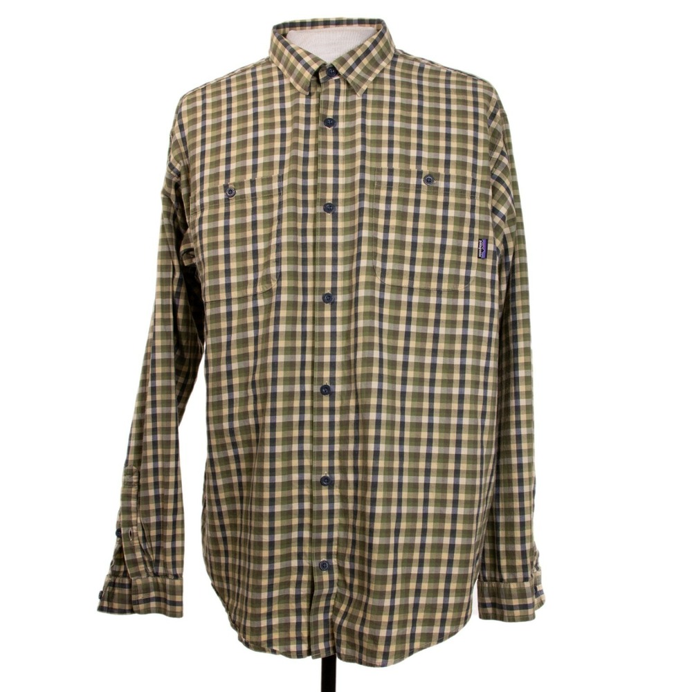 Patagonia Mens XL Multicolor‎ Plaid Organic Cotton Long Sleeve Button Up Shirt